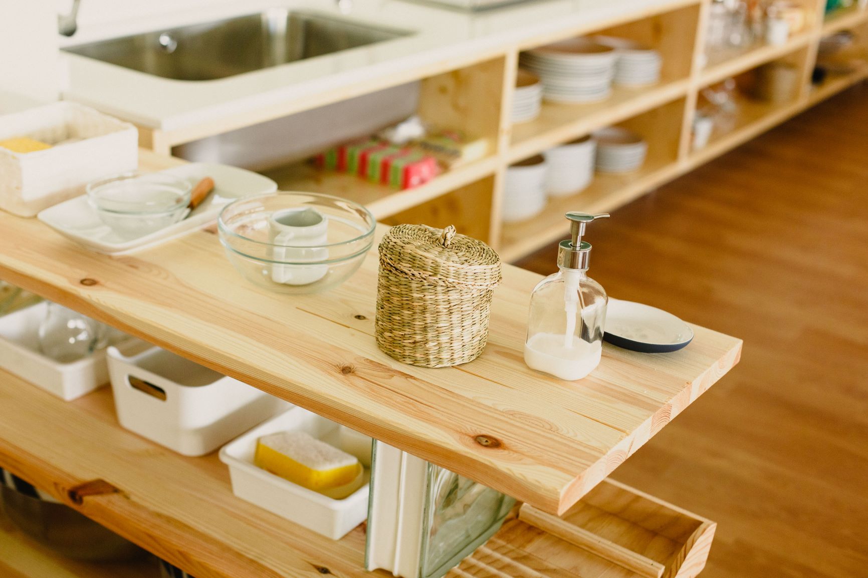 área de cocina o comedor en un ambiente montessori