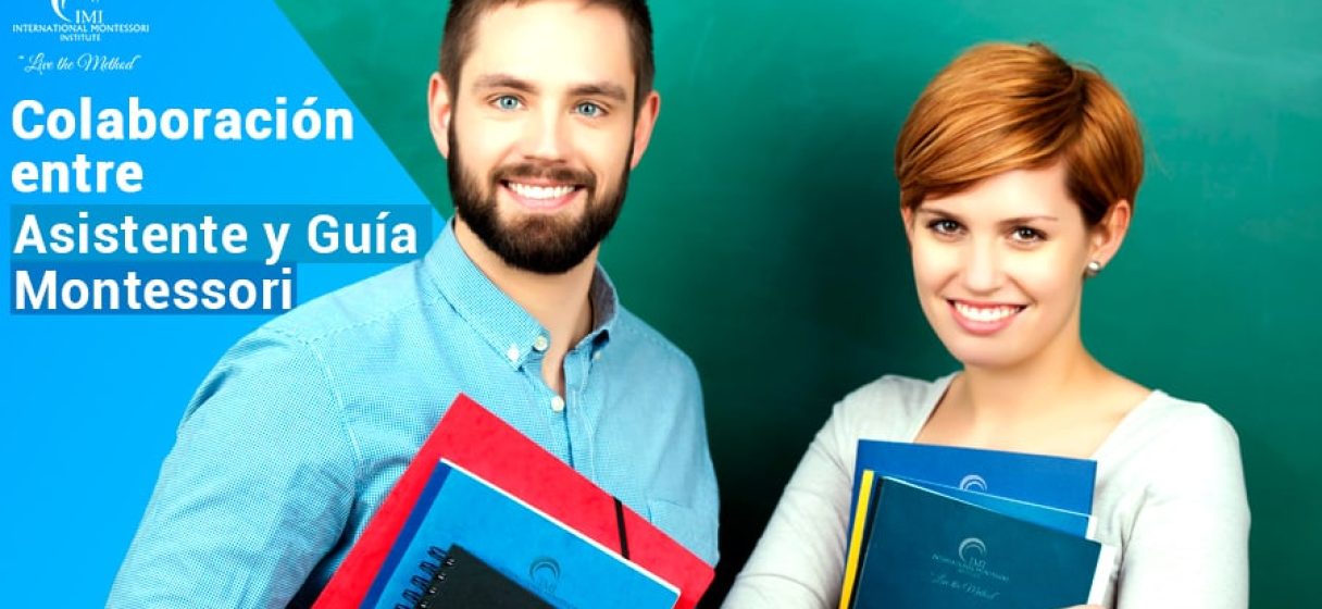 guia y asistente montessori colaborando