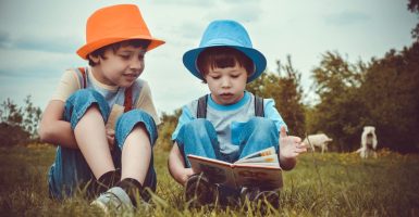 kids-sitting-on-green-grass-field-1094072-min