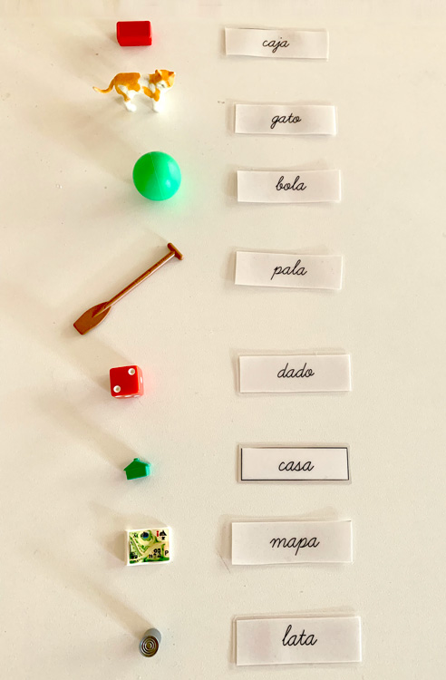 Paso 2: Asociación de palabras con su significado usando figuras y tarjetas